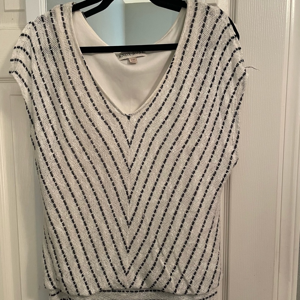 Navy white stripe shell